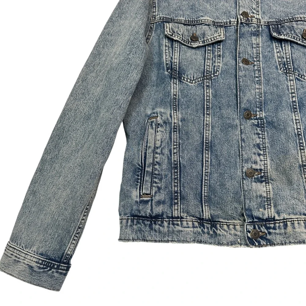 H&M Divided Young Thug Denim Jacket Angel Cherub Tour L Blue Acid Wash Unisex